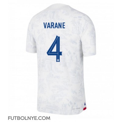 Camiseta Francia Raphael Varane #4 Visitante Equipación Mundial 2022 manga corta